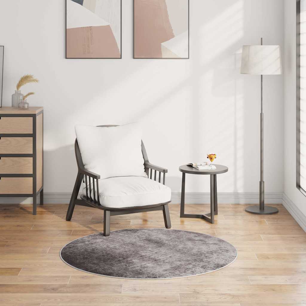 337963 vidaXL Rug Washable φ120 cm Grey