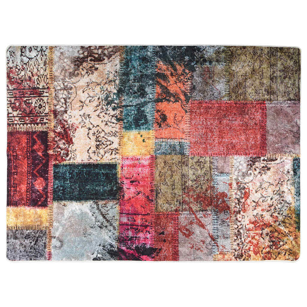 337966 vidaXL Rug Washable Patchwork 120x180 cm Multicolour