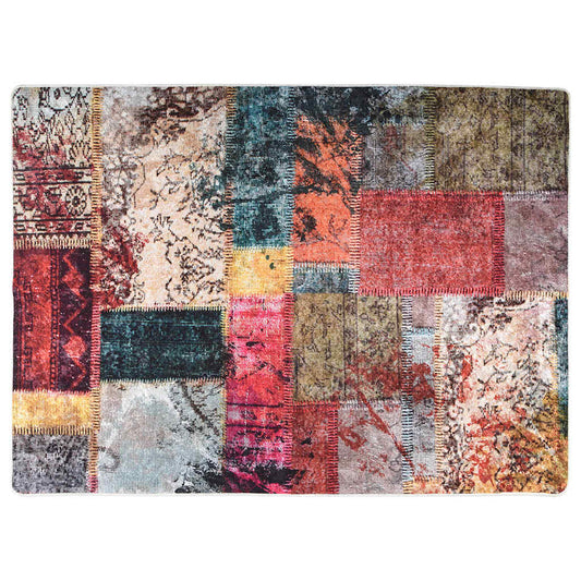 337966 vidaXL Rug Washable Patchwork 120x180 cm Multicolour