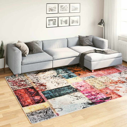 vidaXL Rug Washable Patchwork 190x300 cm Multicolour Anti Slip