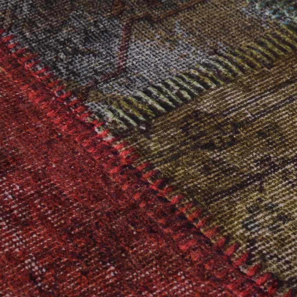 vidaXL Rug Washable Patchwork φ120 cm Multicolour