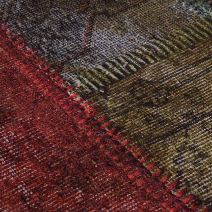 vidaXL Rug Washable Patchwork φ120 cm Multicolour