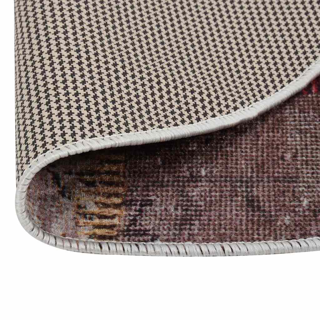 337969 vidaXL Rug Washable Patchwork φ120 cm Multicolour