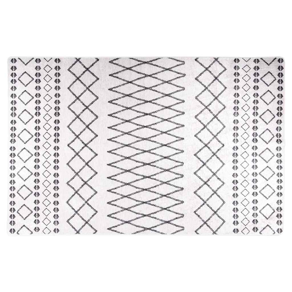 vidaXL Rug Washable 80x150 cm White and Black