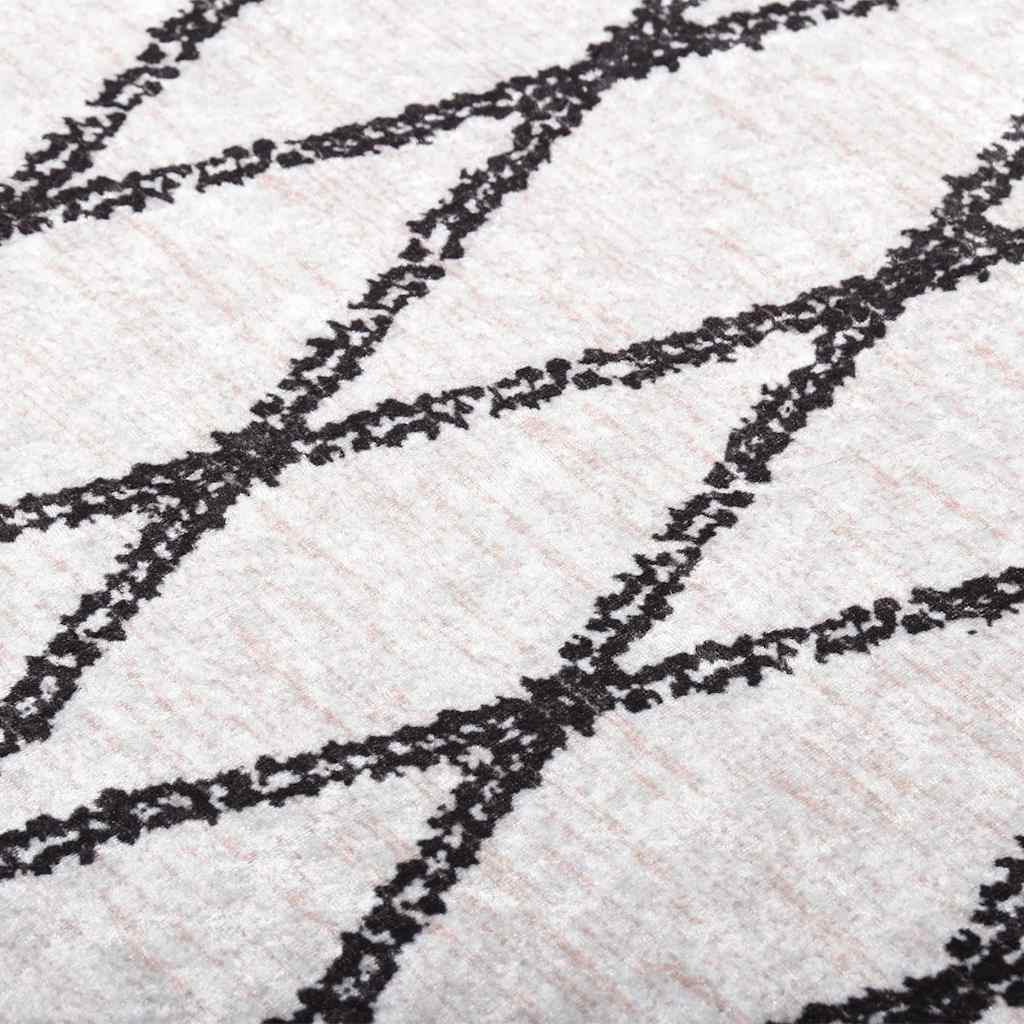 vidaXL Rug Washable 80x150 cm Black and White