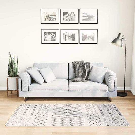 vidaXL Rug Washable 80x150 cm White and Black
