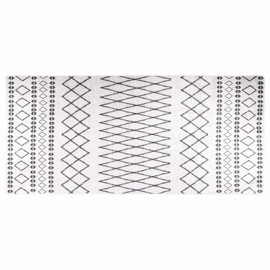 vidaXL Rug Washable 80x300 cm White and Black