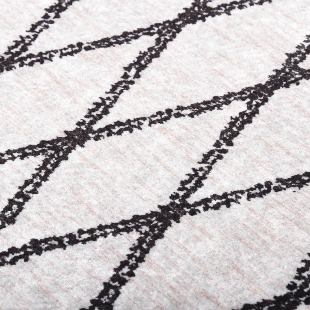 vidaXL Rug Washable 80x300 cm Black and White