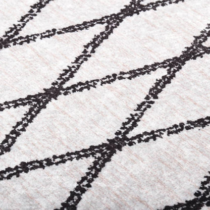 vidaXL Rug Washable 80x300 cm Black and White
