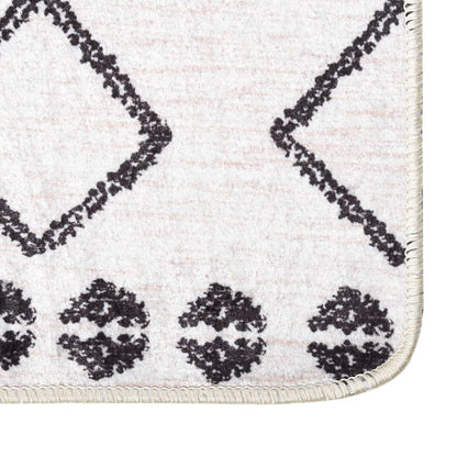 vidaXL Rug Washable 80x300 cm Black and White
