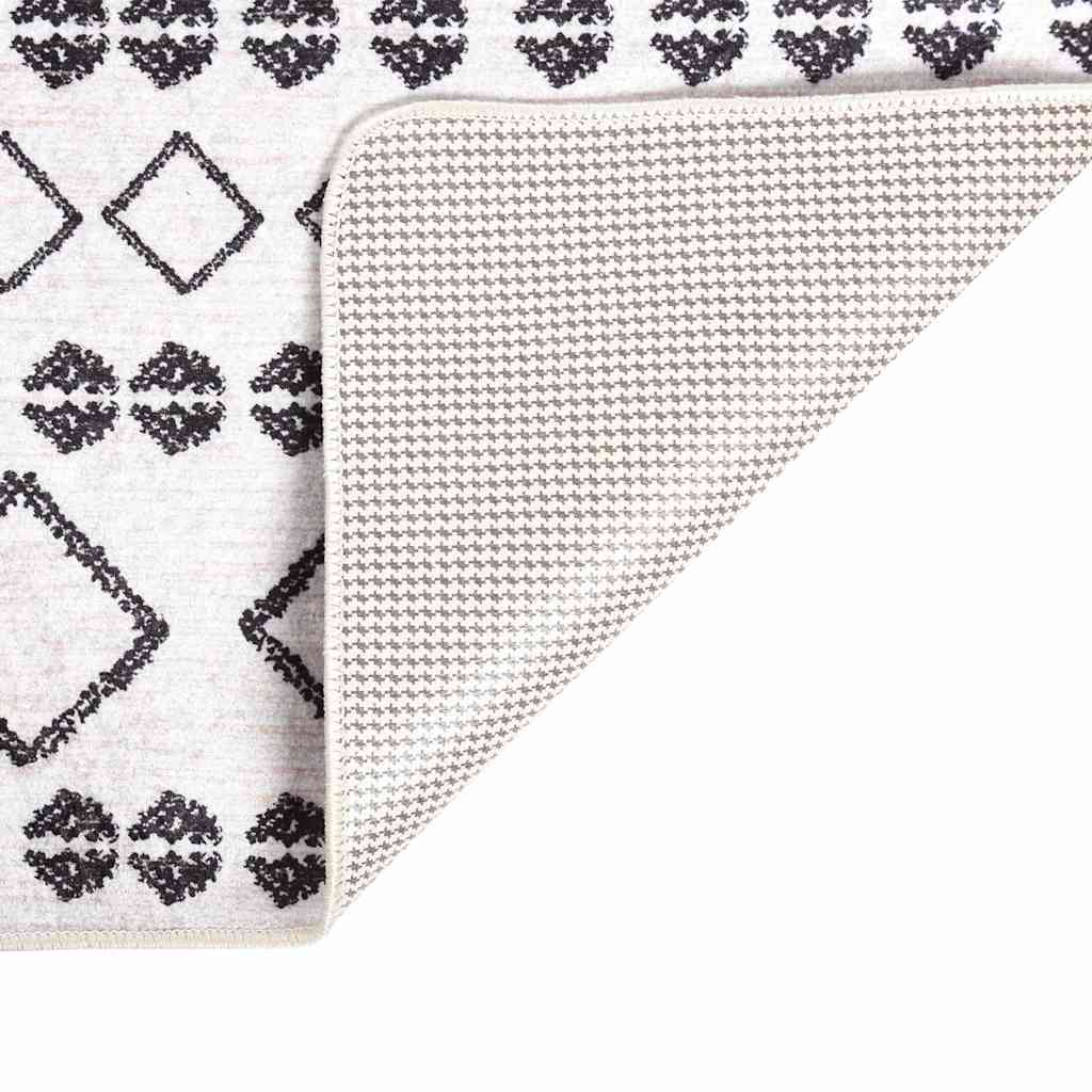 337972 vidaXL Rug Washable 120x180 cm Black and White