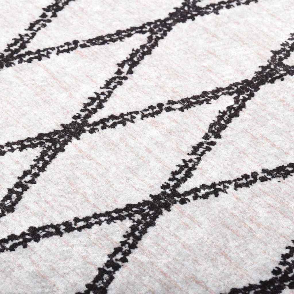 337972 vidaXL Rug Washable 120x180 cm Black and White