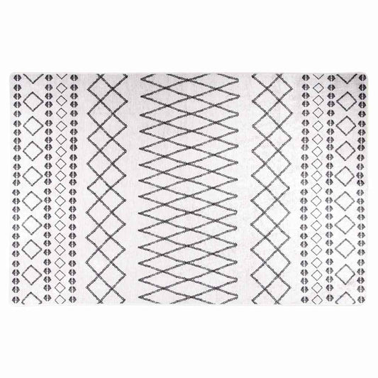 337973 vidaXL Rug Washable 160x230 cm Black and White