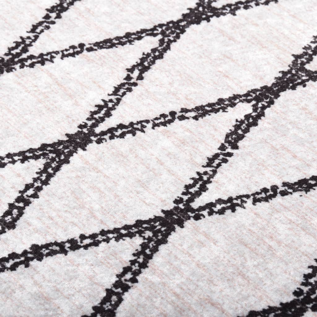 vidaXL Rug Washable 160x230 cm Black and White