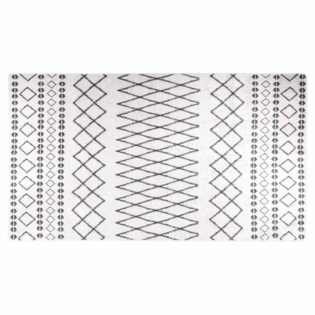 vidaXL Rug Washable 190x300 cm Black and White