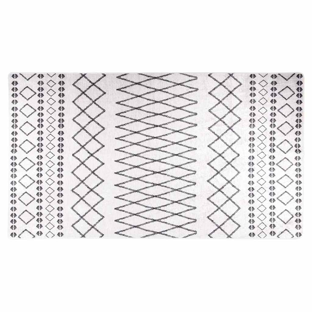 337974 vidaXL Rug Washable 190x300 cm Black and White