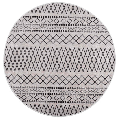 vidaXL Rug Washable φ120 cm Black and White Anti Slip