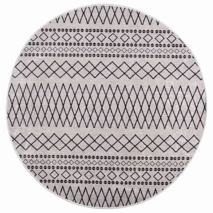 337975 vidaXL Rug Washable φ120 cm Black and White