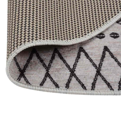 337975 vidaXL Rug Washable φ120 cm Black and White