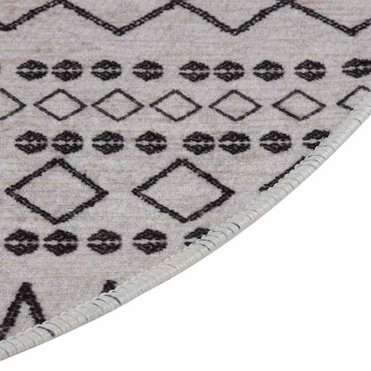 337975 vidaXL Rug Washable φ120 cm Black and White