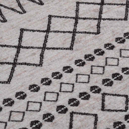 vidaXL Rug Washable φ120 cm Black and White Anti Slip