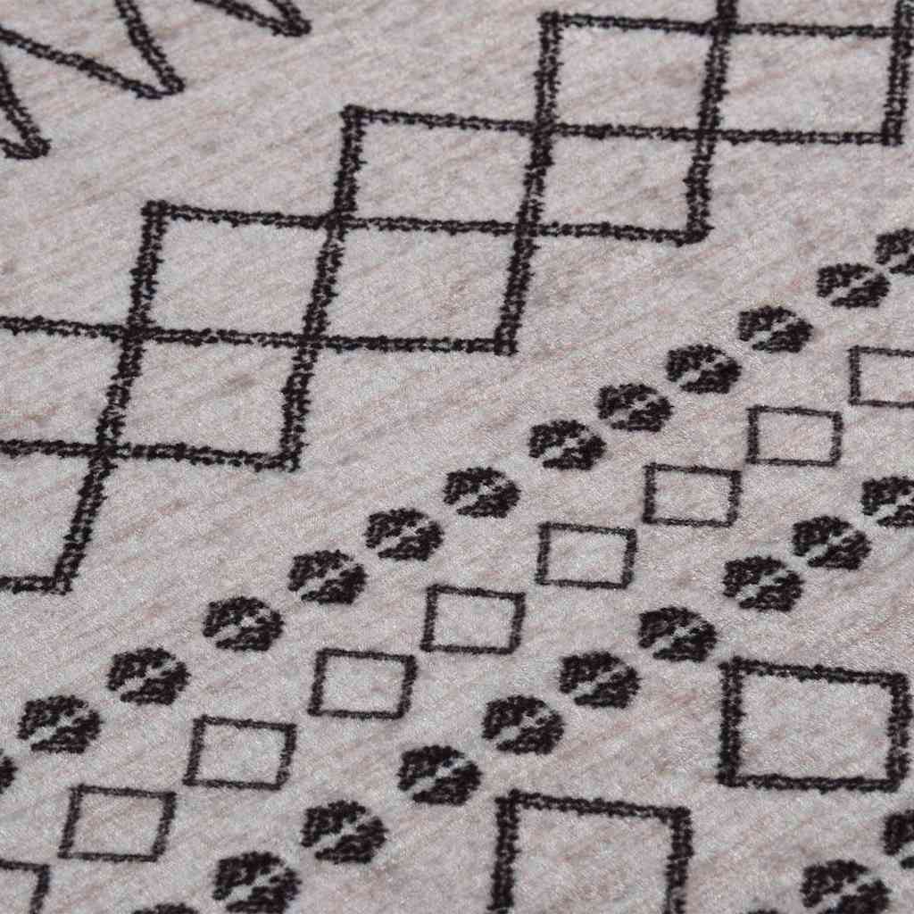337975 vidaXL Rug Washable φ120 cm Black and White