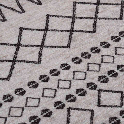 337975 vidaXL Rug Washable φ120 cm Black and White