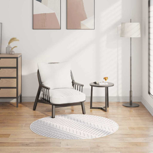 337975 vidaXL Rug Washable φ120 cm Black and White