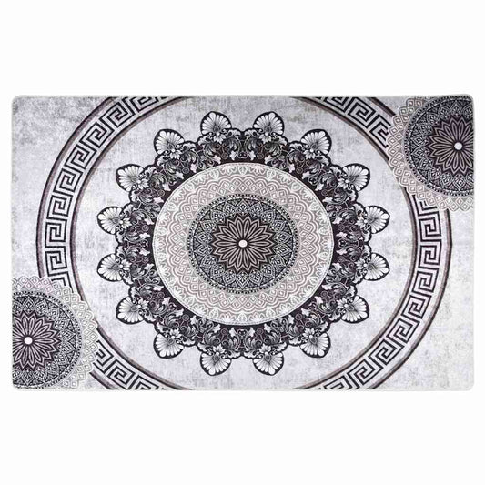 vidaXL Rug Washable 80x150 cm Black and Grey