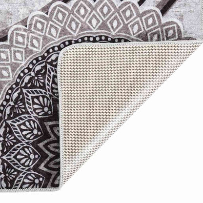 vidaXL Rug Washable 80x300 cm Black and Grey