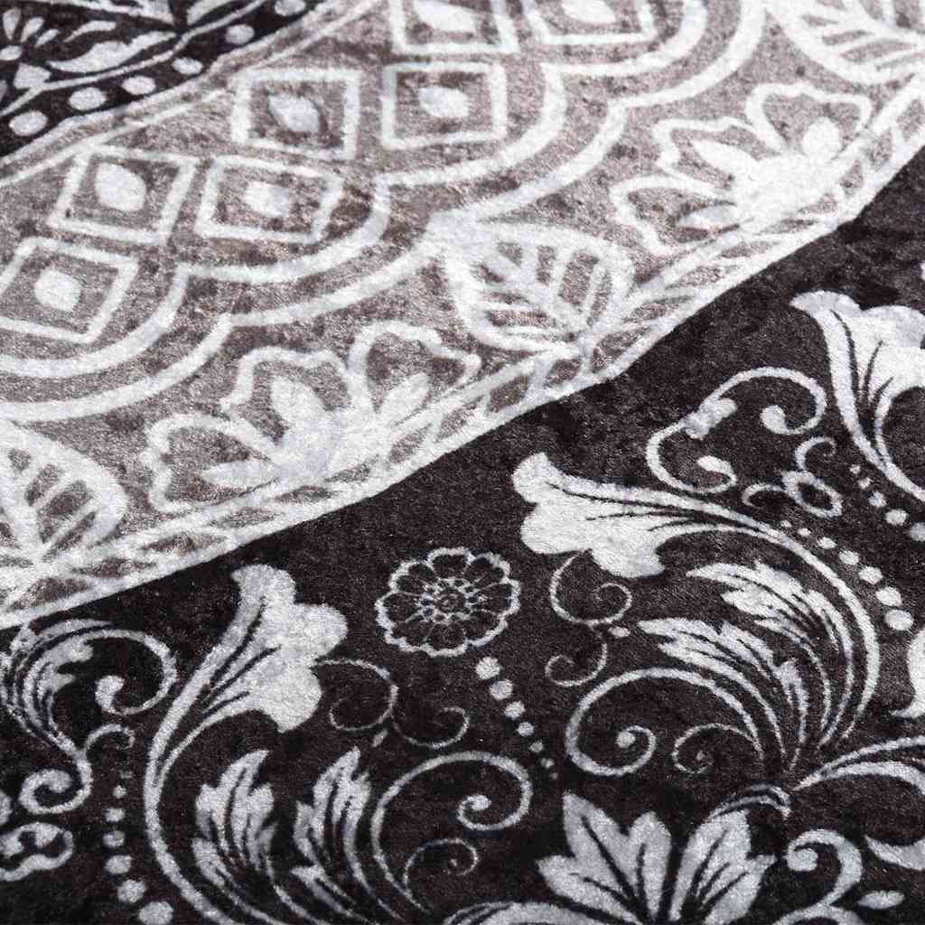 vidaXL Rug Washable 120x180 cm Black and Grey