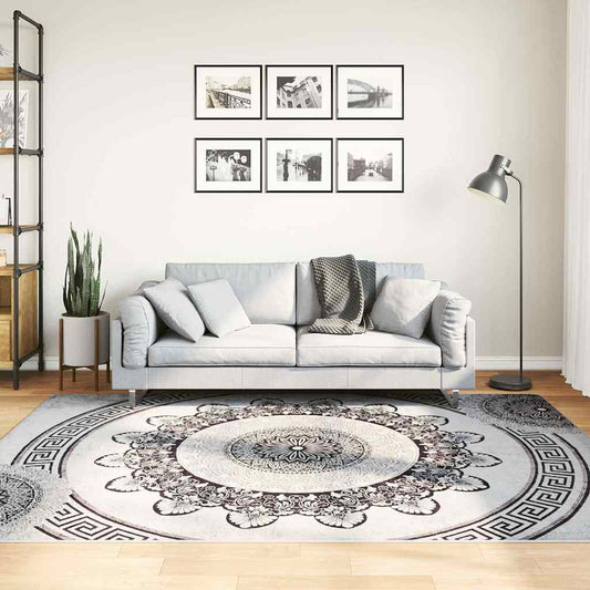 vidaXL Rug Washable 160x230 cm Black and Grey