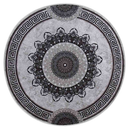 vidaXL Rug Washable φ120 cm Multicolour Anti Slip