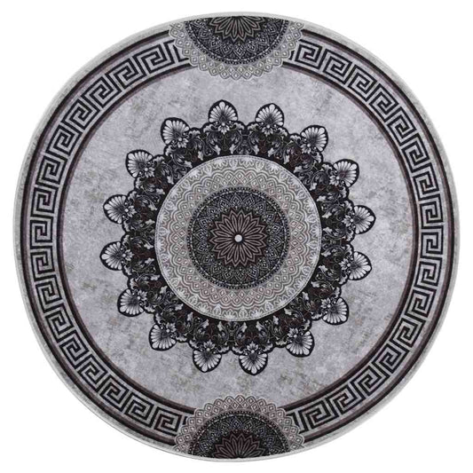 vidaXL Rug Washable φ120 cm Multicolour Anti Slip