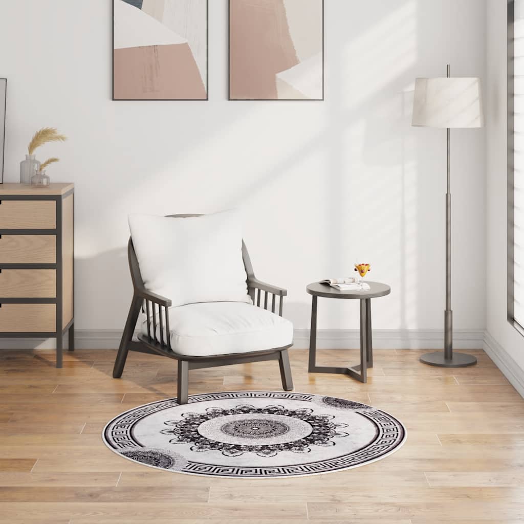 vidaXL Rug Washable φ120 cm Multicolour Anti Slip