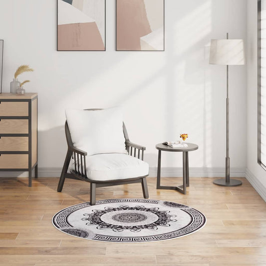 vidaXL Rug Washable φ120 cm Multicolour Anti Slip