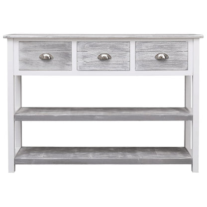 vidaXL Sideboard Antique Grey 108x30x76 cm Solid Paulownia Wood