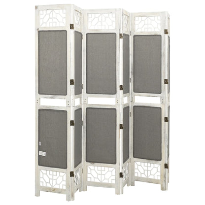 vidaXL 6-Panel Room Divider Grey 210x165 cm Fabric