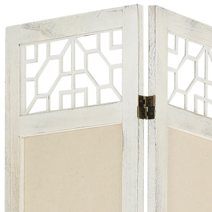 vidaXL 4-Panel Room Divider Cream 140x165 cm Fabric