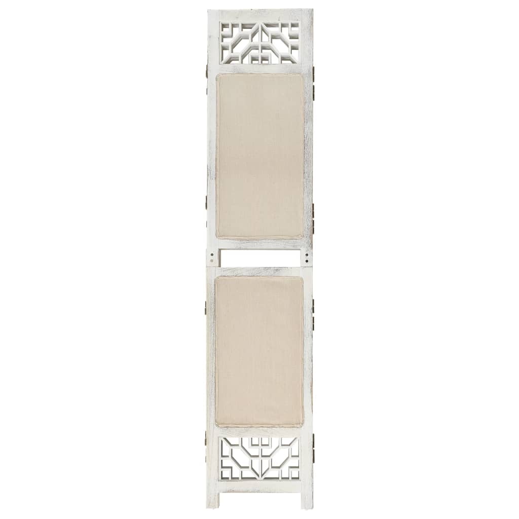 vidaXL 5-Panel Room Divider Cream 175x165 cm Fabric