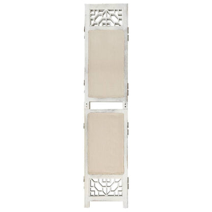 vidaXL 5-Panel Room Divider Cream 175x165 cm Fabric
