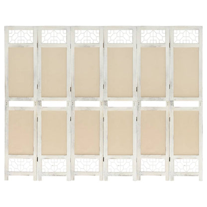 vidaXL 6-Panel Room Divider Cream 210x165 cm Fabric