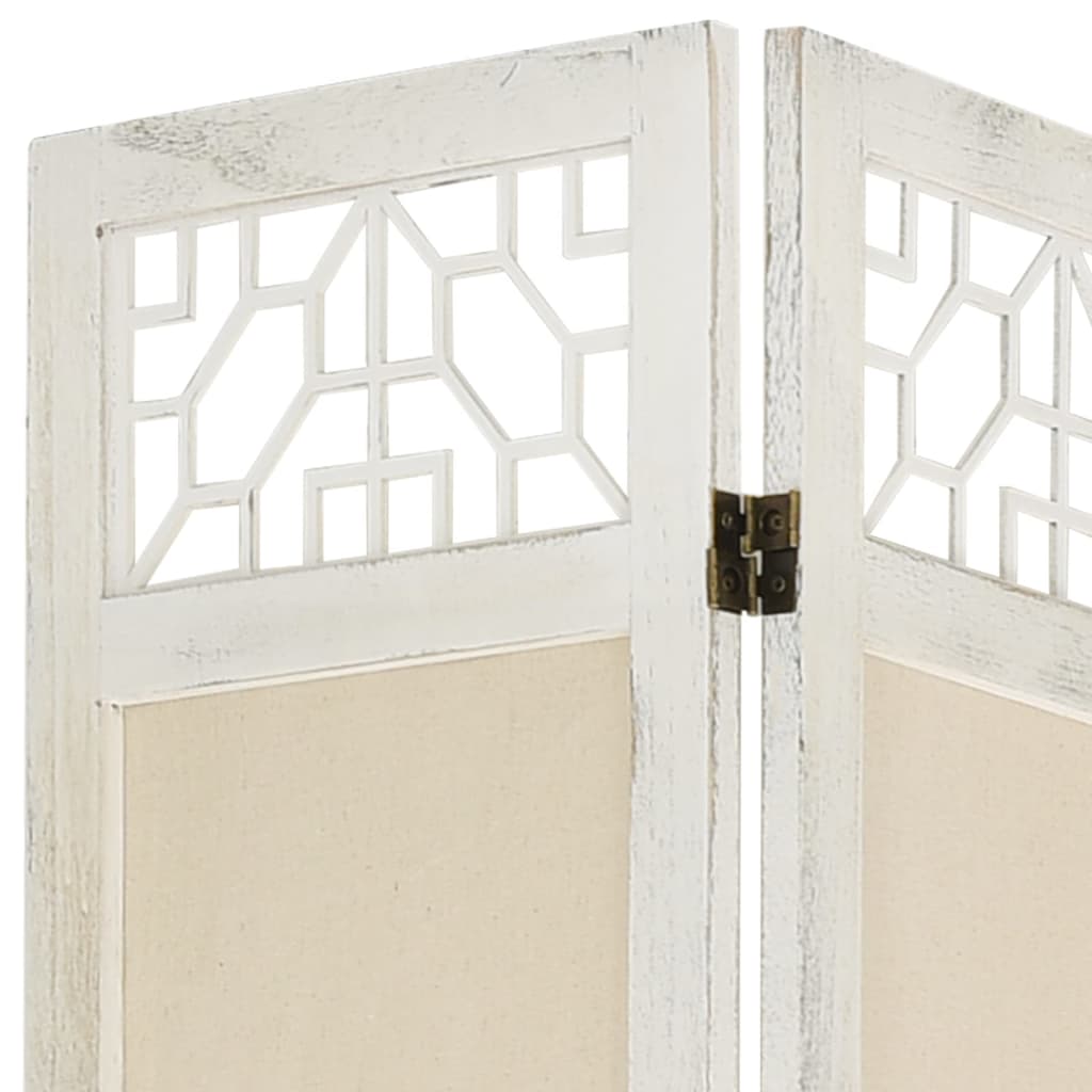 vidaXL 6-Panel Room Divider Cream 210x165 cm Fabric
