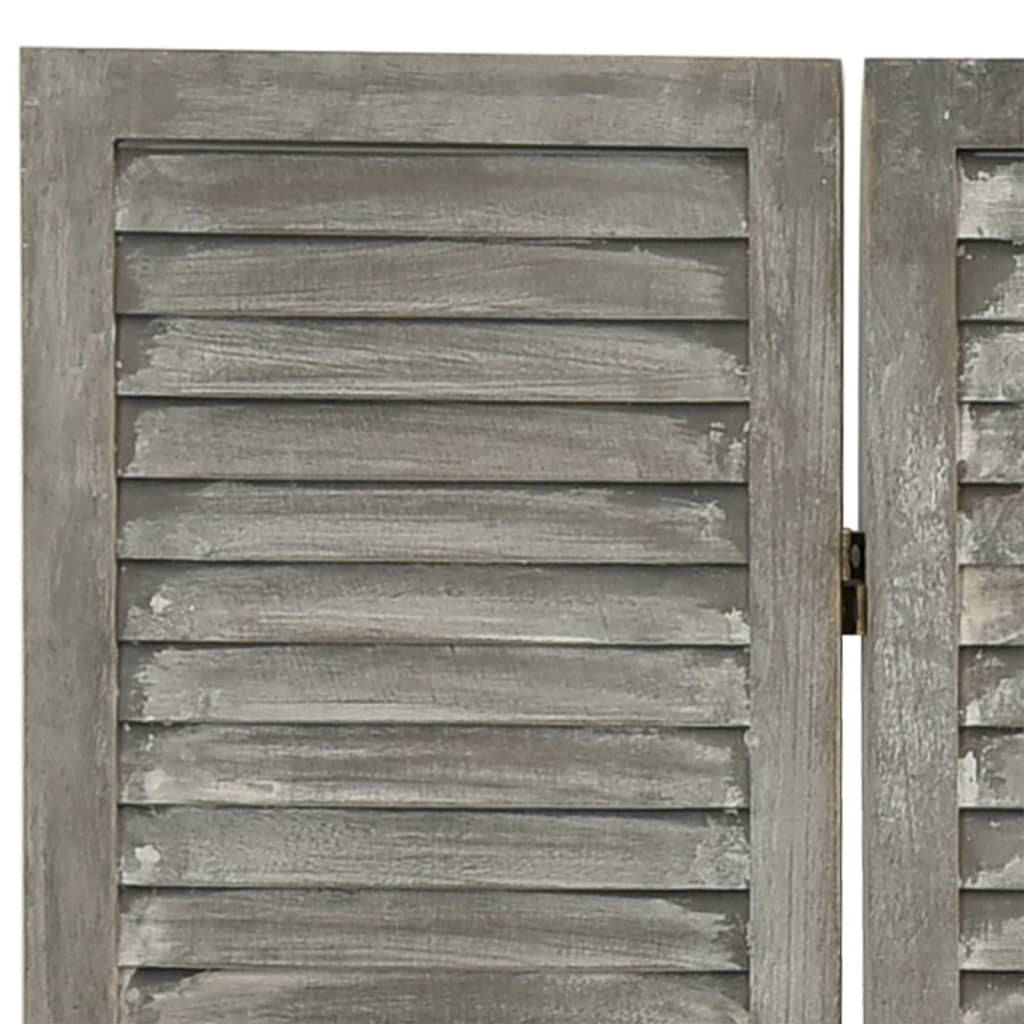 vidaXL 5-Panel Room Divider Grey 179x166 cm Solid Wood