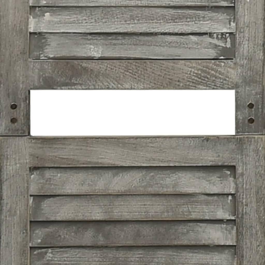 vidaXL 5-Panel Room Divider Grey 179x166 cm Solid Wood