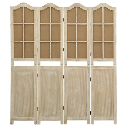 vidaXL 4-Panel Room Divider Brown 140x165 cm Fabric