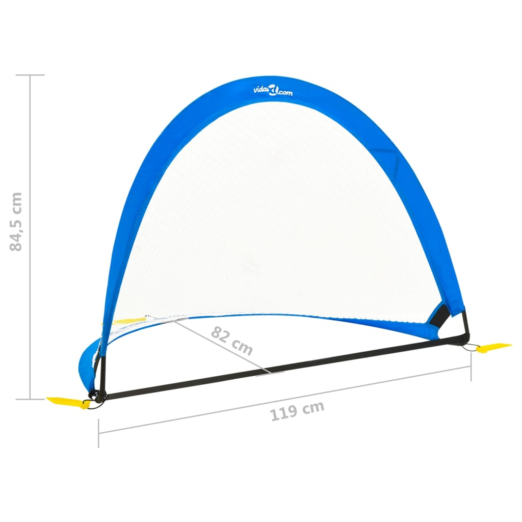 93365 vidaXL Children Football Goals 2 pcs with Storage Bag 119x82x84,5 cm
