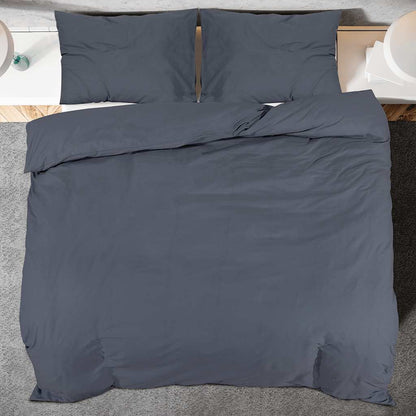 vidaXL Duvet Cover Set Anthracite 200x200 cm Light-weight Microfiber