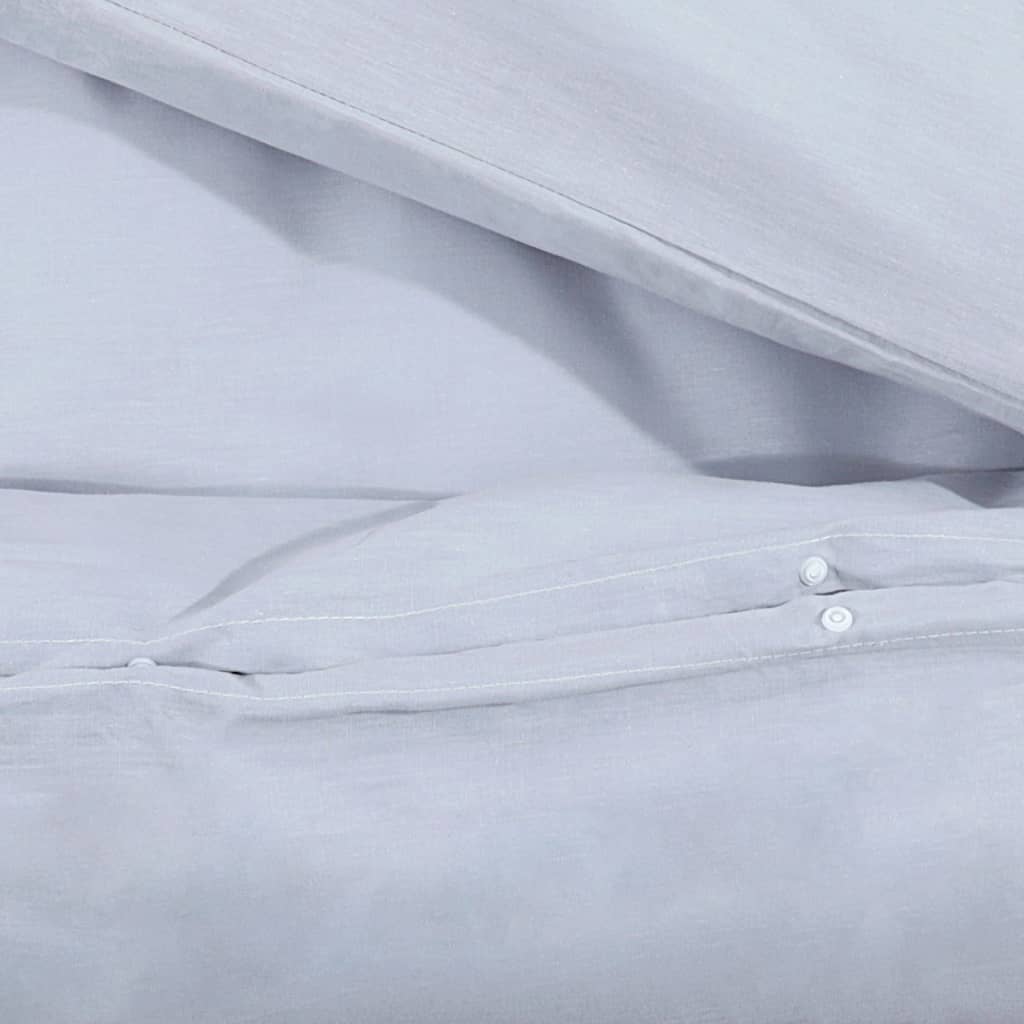 vidaXL Duvet Cover Set Grey 220x240 cm Light-weight Microfiber