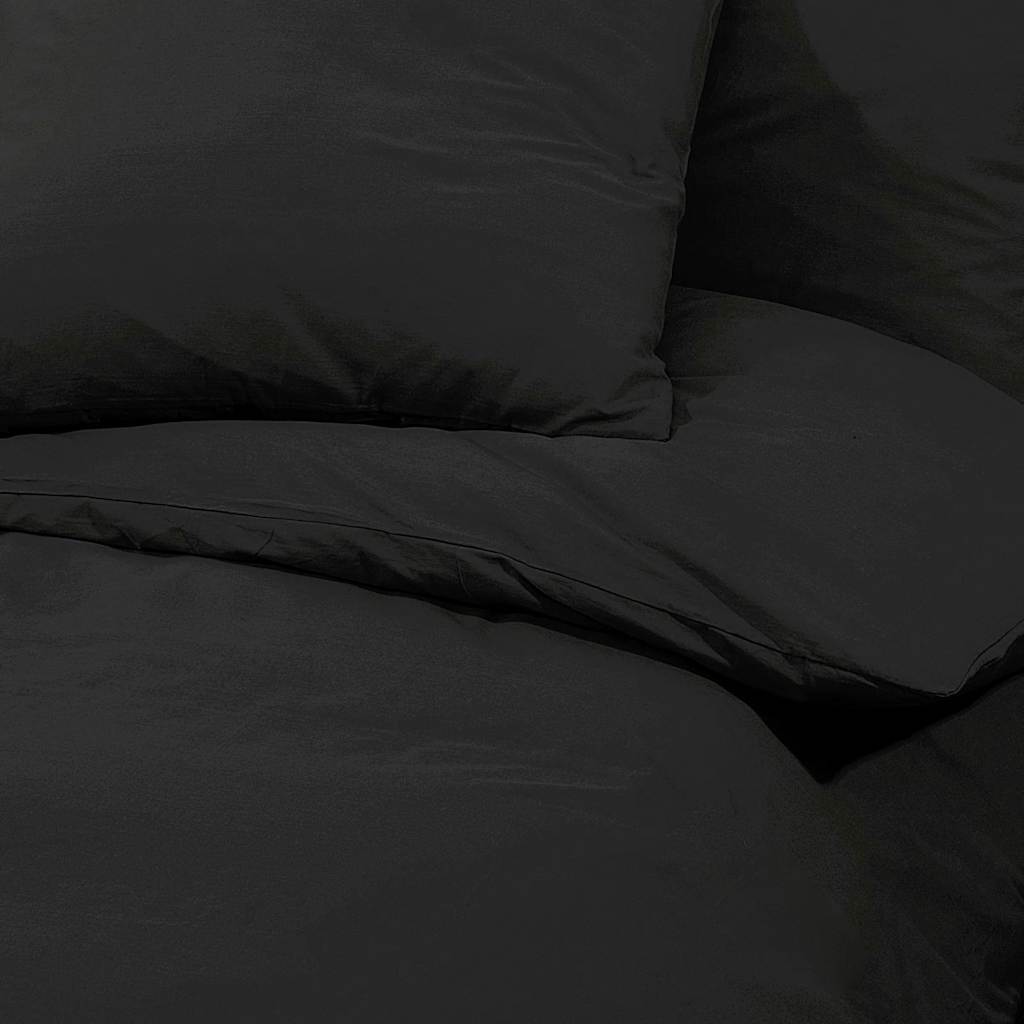 vidaXL Duvet Cover Set Black 240x220 cm Light-weight Microfiber